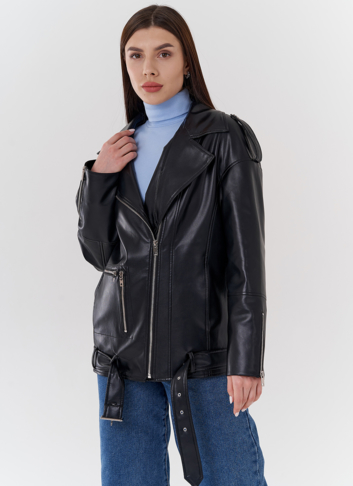 Куртка-косуха из эко кожи на утеплителе с натуральным мутоном Куртка-косуха из эко кожи на утеплителе с натуральным мутоном