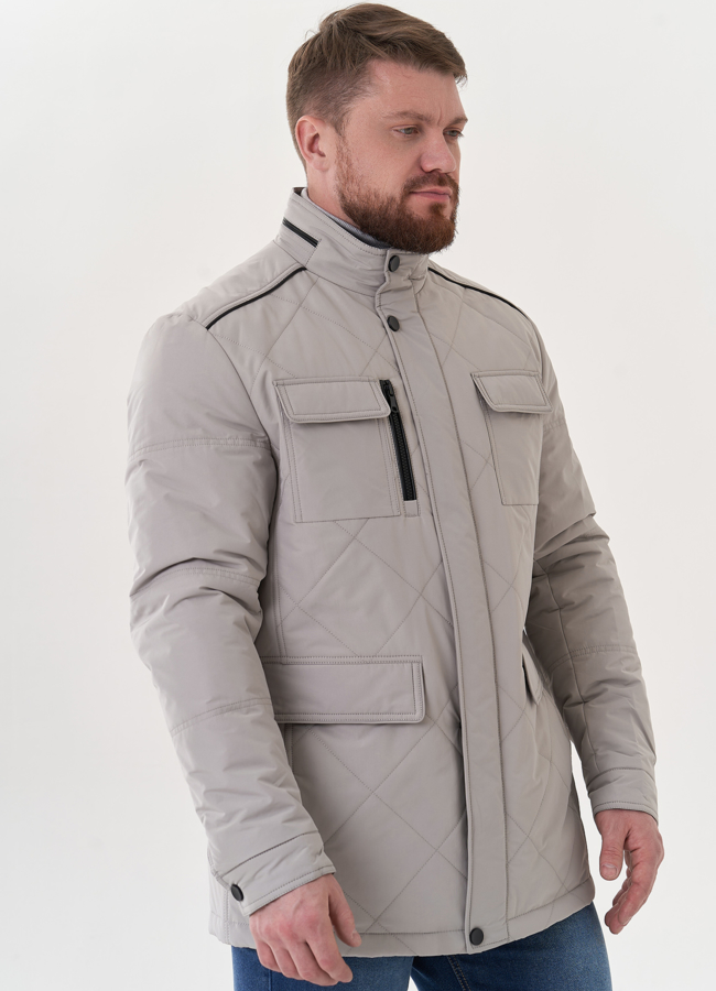 Мужская куртка серого цвета модель № 26857 универмаг малина