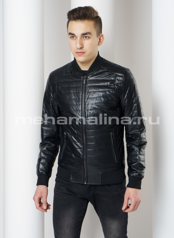 Куртка бомбер из эко кожи