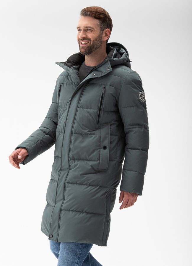 фото Мужской пуховик с капюшоном  модель № 27993