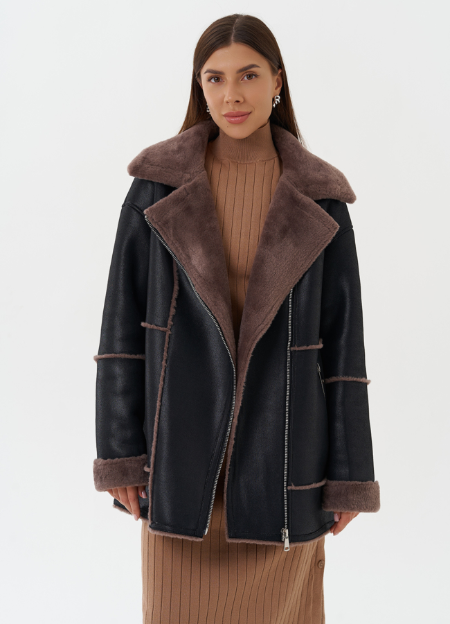 Дубленка из эко кожи модель № 27761 универмаг малина