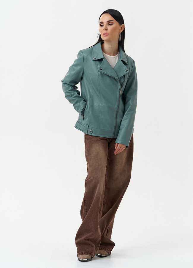 Женская куртка косуха из эко кожи модель № 30385 в рассрочку