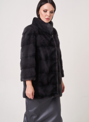 Норковая шуба трансформер, поперечная со стойкой Норковая шуба трансформер, поперечная со стойкой