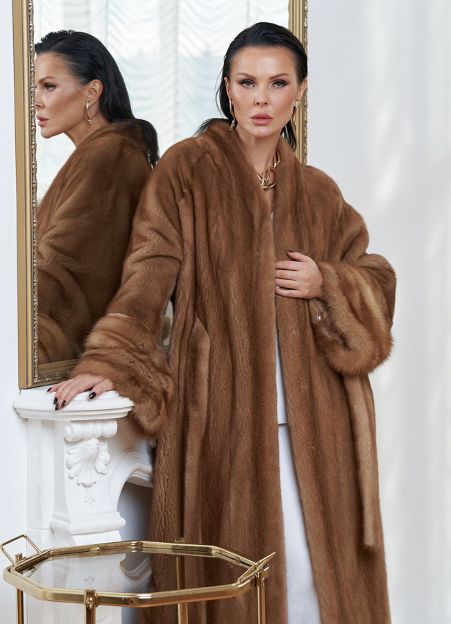 фото Женская шуба из скандинавской норки модель № 31204