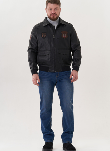 Мужская куртка из эко кожи черного цвета Мужская куртка из эко кожи черного цвета
