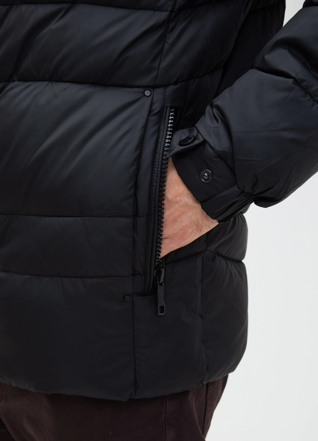 Мужской пуховик с капюшоном  модель № 28875 универмаг малина