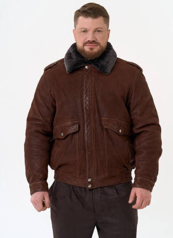 Куртка пилот из натуральной кожи с отделкой из овчины Куртка пилот из натуральной кожи с отделкой из овчины