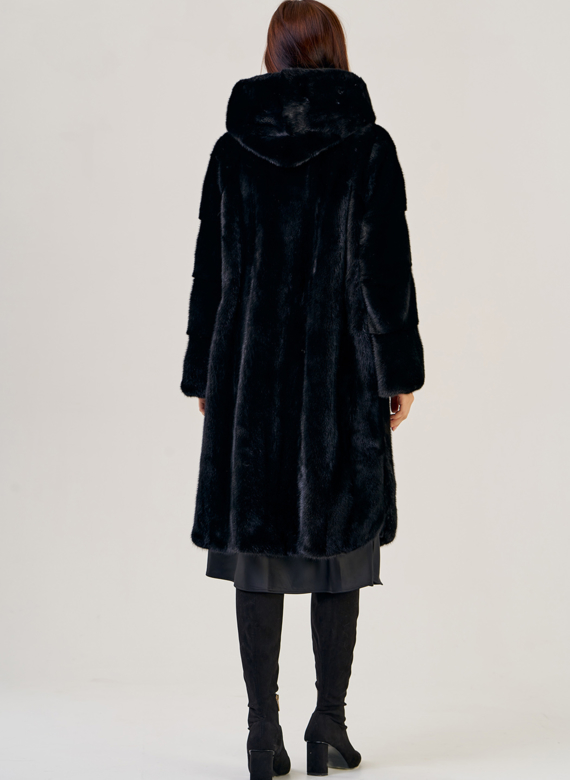 Шуба-"рубашка" с капюшоном