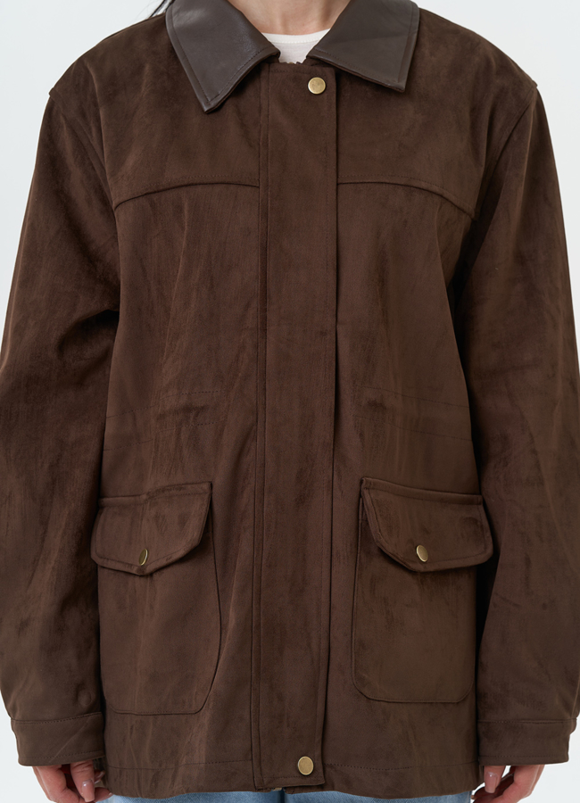 Женская парка из эко замши коричневого цвета модель № 30376 универмаг малина